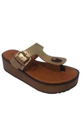 Imagen 2 del producto Sandalia cuero ecológico Dorada ZAV92