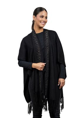 Poncho PO062 tejido Negro