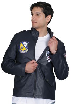 Chaqueta Ecocuero CHG46 Navy