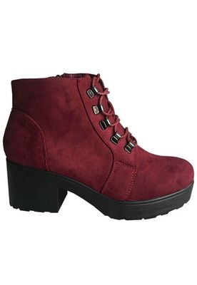 Botín Gamuza Ecológica ZAX82 Burdeo