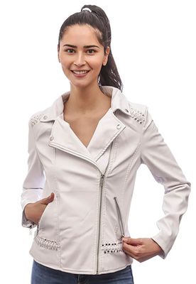 Chaqueta Ecocuero CHG32 Blanco