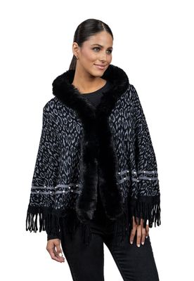 Poncho PO070 tejido Negro