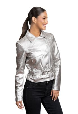 Imagen 2 del producto Chaqueta CHG82 Ecocuero Plateado