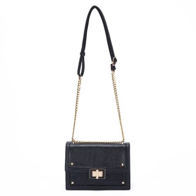 Cartera  Retro Con Tapa Grande  Gacel  Negro  Car3216