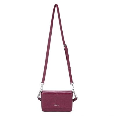 Cartera  Retro Con Tapa Grande  Gacel  Burdeo  Car3189