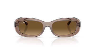 Anteojos De Sol Ray-Ban RB2221 Transparent Beige Gradient Brown Polar Café Mujer