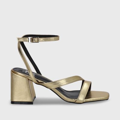 Sandalia Taco Oro Mujer 35132 Gotta