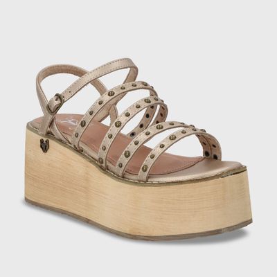 Imagen 2 del producto Sandalia Plataforma Dorada Mujer 15629 Gotta