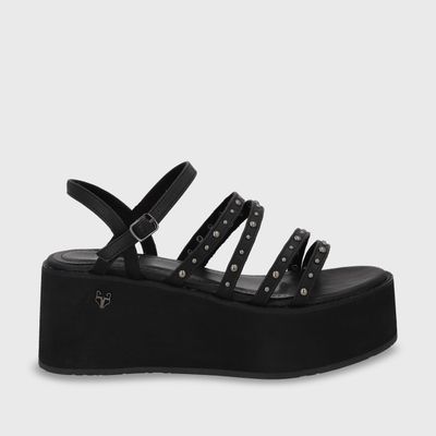 Sandalia Plataforma Negra Mujer 15629 Gotta
