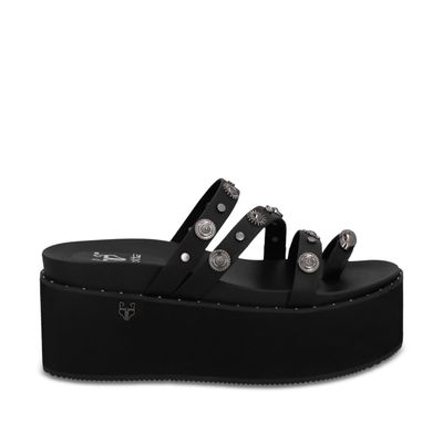 Sandalia Plataforma Negra Mujer 1566G Gotta