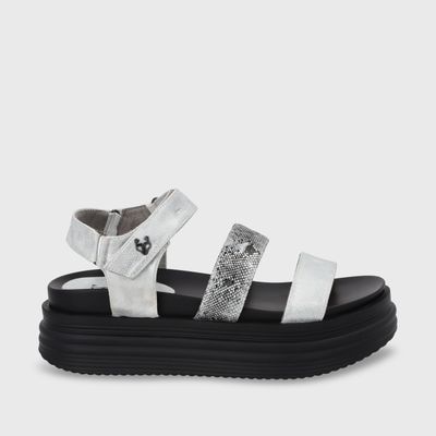 Sandalia Plataforma Plateada Mujer 15711 Gotta