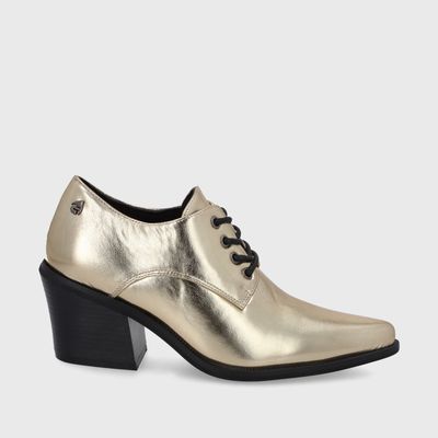 Zapato Taco Dorado Mujer 33763 Gotta