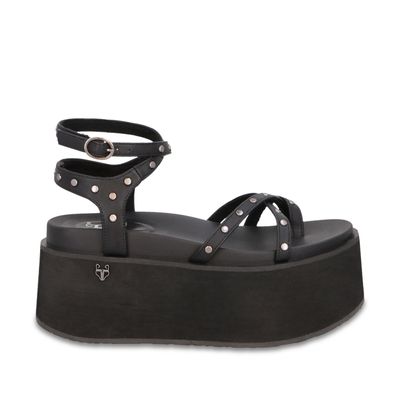 Sandalia Plataforma Negra Mujer 35188 Gotta