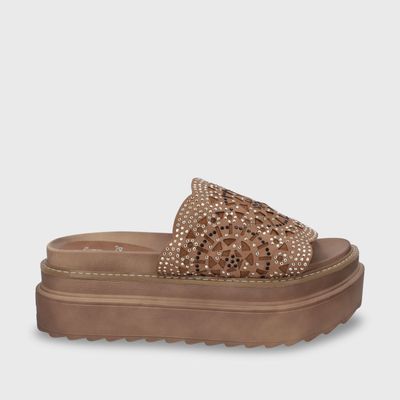Sandalia Plataforma Café Mujer 25230 Gotta