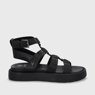 Sandalia Plana Negra Mujer 55952 Gotta