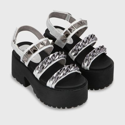 Sandalia Plataforma Plateado Mujer 15675 Gotta