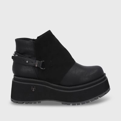 Botin Plataforma Negro Mujer 1509B Gotta