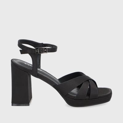 Sandalia Taco Negra  Mujer 45902 Gotta