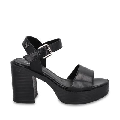 Sandalia Taco Negra Mujer 65922 Gotta