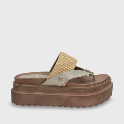 Sandalia Plataforma Beige Mujer 25234 Gotta