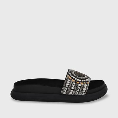 Sandalia Plano Negro Mujer 53704 Gotta