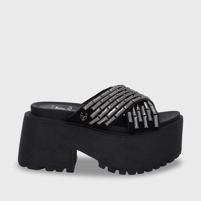 Sandalia Plataforma Negro Mujer 1567C Gotta