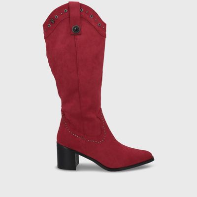 Bota Taco Roja Mujer 55301 Gotta