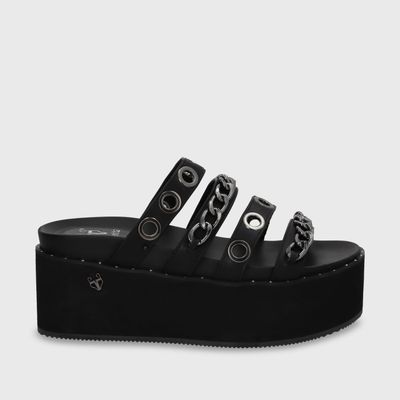 Sandalia Plataforma Negro Mujer 1566C Gotta