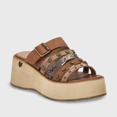 Sandalia Plataforma Beige Mujer 45841 Gotta