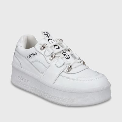 Imagen 2 del producto Zapatilla Plataforma Cuero Blanca Mujer 67311 Gotta