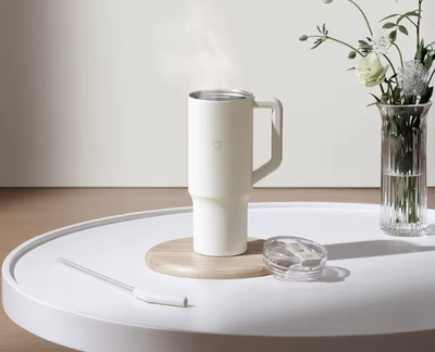 Imagen 2 del producto VASO TERMICO XIAOMI STRAW MUG 1 LITRO BLANCO FRIO Y CALIENTE