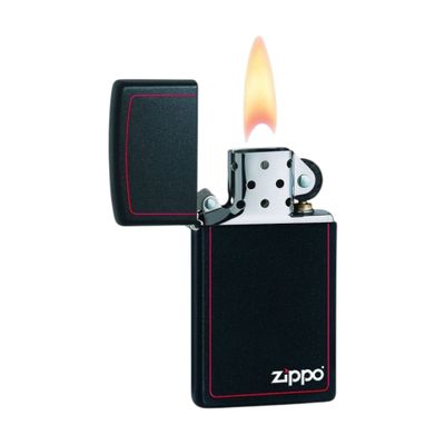 Imagen 2 del producto ENCENDEDOR ZIPPO 1618ZB SLIM BLACK MATTE RED BORDER & LOGO
