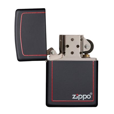 Imagen 2 del producto ENCENDEDOR ZIPPO 218ZB CLASSIC BLACK MATTE RED BORDER & LOGO