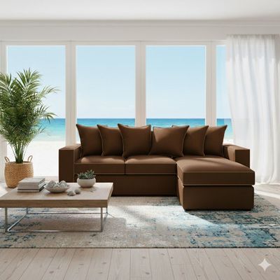 Imagen 2 del producto Sofa Intercambiable 5 Cuerpos Baco Café  Resorte Pocket       