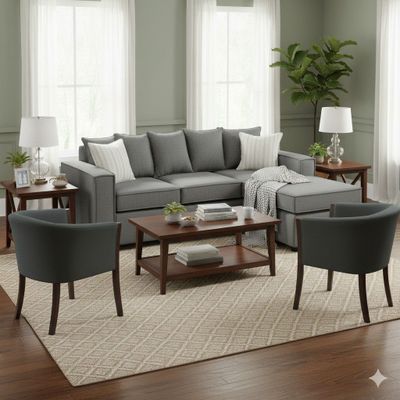 Living 311 Havanna marengo seccional 3 cuerpos con resortes + 2 sitiales