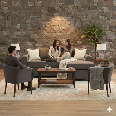 Imagen 2 del producto Living 311 Havanna marengo seccional 3 cuerpos con resortes + 2 sitiales