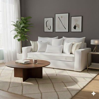 Imagen 2 del producto Sofa 3 cuerpos con Resortes full comfort plus Agustina Blanco