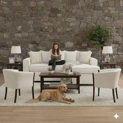 Imagen 2 del producto Living 311 Havanna blanco seccional 3 cuerpos con resortes + 2 sitiales