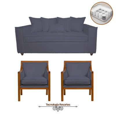 Imagen 2 del producto Living 311 Baco Gris Azul Resorte Pocket