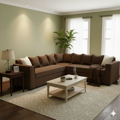 Imagen 2 del producto Seccional Emilia cafe con Resortes pocket full comfort