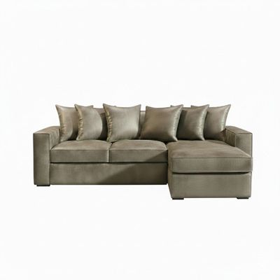 Imagen 1 del producto Seccional intercambiable Tennese Gris cuero sintetico envejecido resortes full comfort plus