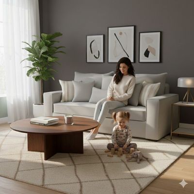 Sofa 3 cuerpos con Resortes full comfort plus Agustina Gris Claro