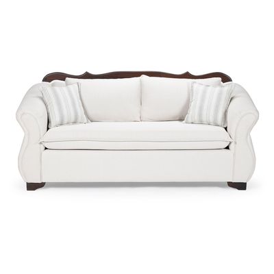 Imagen 2 del producto Living 311 Afgano blanco sofa resortes + 2 sitiales madera