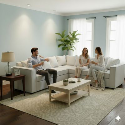 Seccional Emilia gris con Resortes pocket full comfor