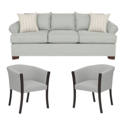 Imagen 2 del producto Juego de Living Pastora gris  claro 311 sofa resortes + 2 sitiales madera