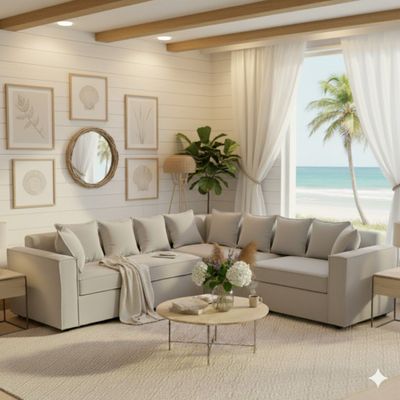 Imagen 2 del producto Seccional 6 Cuerpos Baco Gris Claro Resortes Pocket           