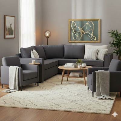 Imagen 2 del producto Living 311 Matilda marengo seccional y 2 poltronas con resortes