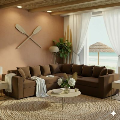 Imagen 2 del producto Seccional 6 Cuerpos Baco Café Resorte Pocket