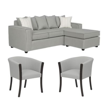 Imagen 2 del producto Living 311 Havanna gris seccional 3 cuerpos con resortes + 2 sitiales