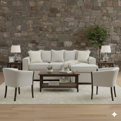 Imagen 1 del producto Living 311 Havanna gris seccional 3 cuerpos con resortes + 2 sitiales